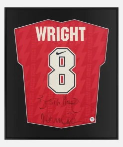 Framed Ian Wright Signed Shirt, Arsenal 8 Kit [Lite]