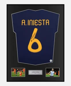 Framed Andres Iniesta Signed Spain Shirt 2010 World Cup [Classic]