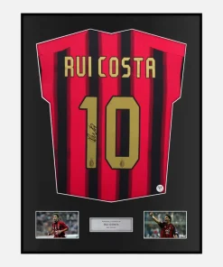 Framed Rui Costa Signed AC Milan Shirt 2004-05 [Classic]