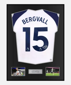 Framed Lucas Bergvall Signed Tottenham Hotspur Shirt 2025-26 Home [Classic]