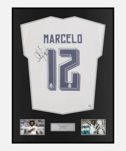 Framed Marcello Signed Real Madrid Shirt 2015-16 Home [Classic]