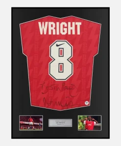 Framed Ian Wright Signed Arsenal Shirt Nike Home [Classic]