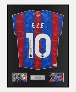 Framed Eberechi Eze Signed Crystal Palace Shirt 2024-25 Home [Classic]