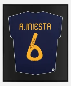 Framed Iniesta Signed Spain Shirt 2010 World Cup Final [Lite]