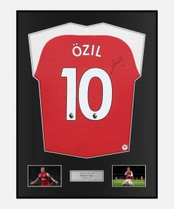 Framed Mesut Özil Signed Arsenal Shirt Home 2018-19 [Classic]