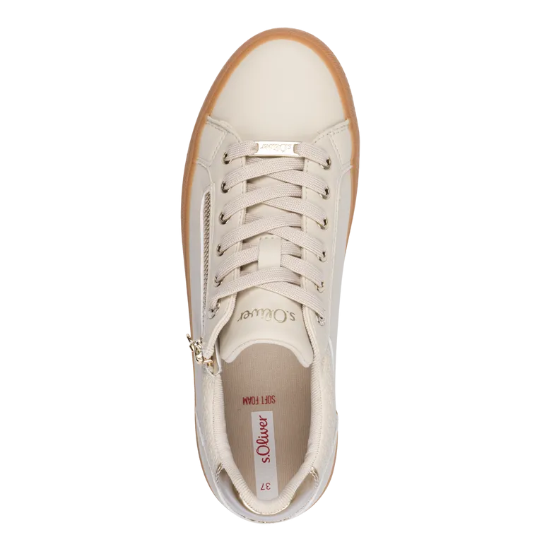 S.Oliver Womens Trainer 5-23600-42 Cream - Image 2