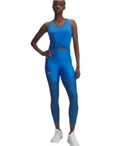 Under Armour Womens Legging Tech Print Panel Ankle Blue Atlantis/White