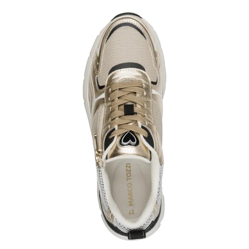 Marco Tozzi Womens Trainer 23779 Gold Combi - Image 2