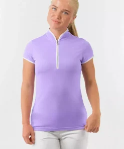 PURE BLOOM CAP SLEEVE POLO LILAC SIZE SMALL
