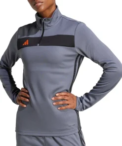 adidas Tiro 25 Essentials Half Zip Long Sleeve Womens Training Top - Grey