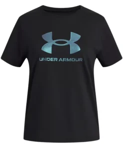 Under Armour Girls Tee Rival Shimmer S/S Black/White