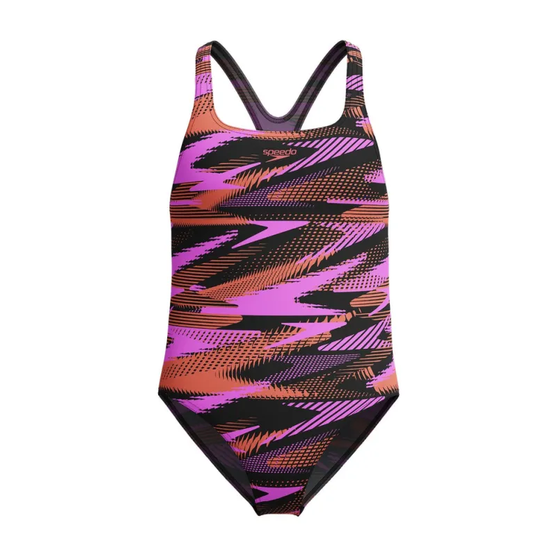 SPEEDO GIRLS HYPERBOOM MEDALIST SWIMSUIT CORAL SANDS