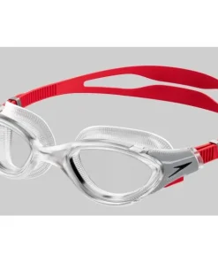 SPEEDO SENIOR  BIOFUSE 2.0 SWIMMING GOGGLES CLEAR/RED