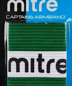 MITRE CAPTAINS ARMBAND SENIOR GREEN AND WHITE