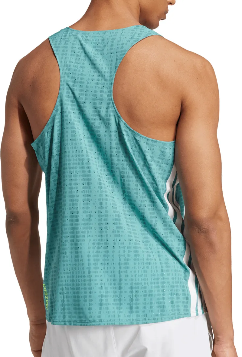 adidas Adizero Mens Running Vest - Green - Image 2