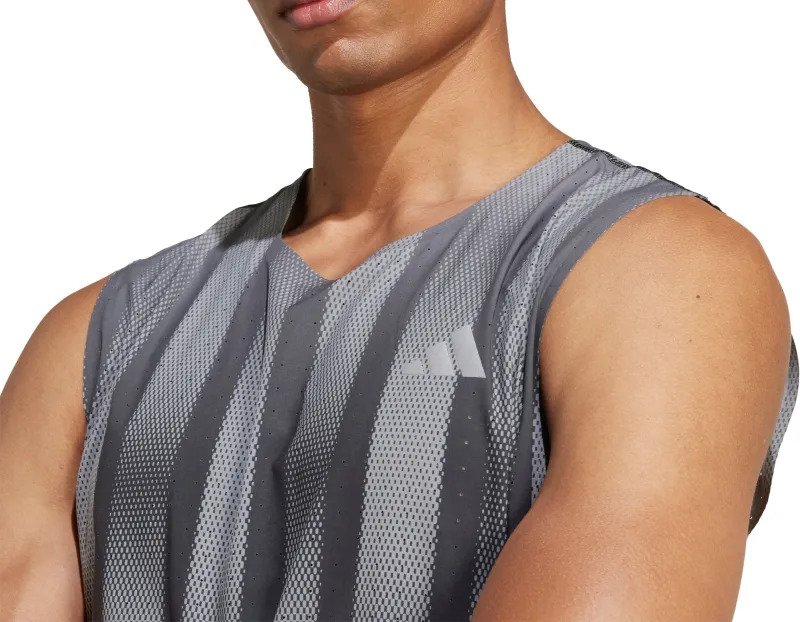 adidas Adizero Pro Mens Running Vest - Grey - Image 3