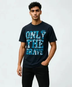 Diesel Men's Burt "Only The Brave" T-Shirt Navy 0091B-81E
