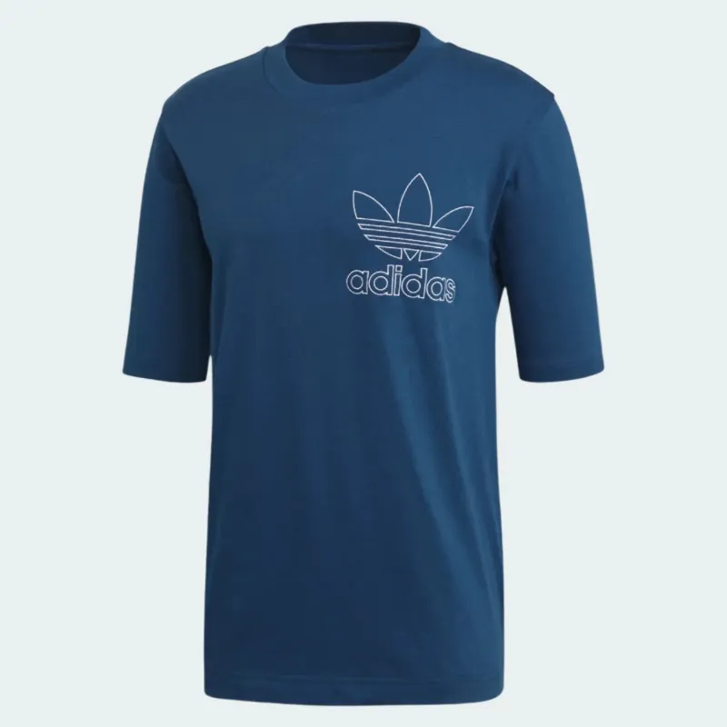adidas Originals Trefoil Outline T-Shirt Men's - Legend Marine DW8714 - Image 2