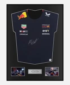 Framed Max Verstappen Signed Red Bull Racing Shirt 2025 F1 [Classic]