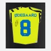Framed Ødegaard Signed Arsenal Shirt, Neon Yellow Away [Lite]