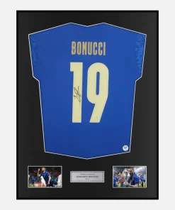 Framed Leonardo Bonucci Signed Italy Shirt Euro Final [Classic]