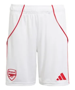 Adidas Arsenal Unisex Youth Home Shorts 25/26 White/Better Scarlet