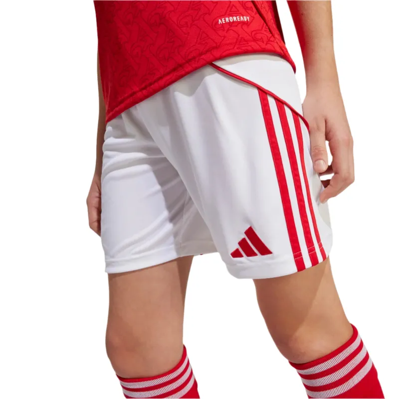 Adidas Arsenal Unisex Youth Home Shorts 25/26 White/Better Scarlet - Image 2