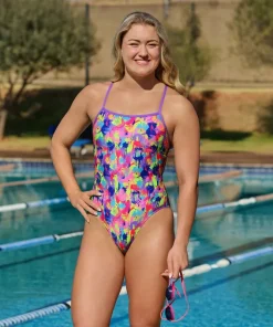 FUNKITA GIRLS SINGLE STRAP 1 PIECE COSTUME MESS MATCH MULTI COLOUR