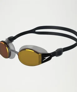 SPEEDO SENIOR MARINER PRO MIRROR SWIMMING GOGGLES BLACK/ORANGE