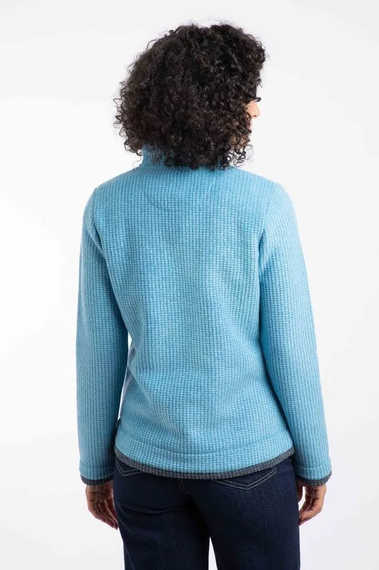 WEIRD FISH WOMENS BEYONCE 1/4 ZIP FLEECE SKY BLUE - Image 3