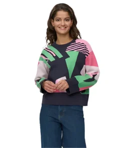 Numph Womens Pullover Graphi Dark Sapphire