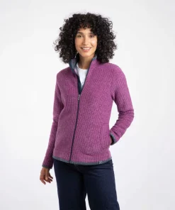 WEIRD FISH LADIES ARIANA FULL ZIP FLEECE PURPLE WINE