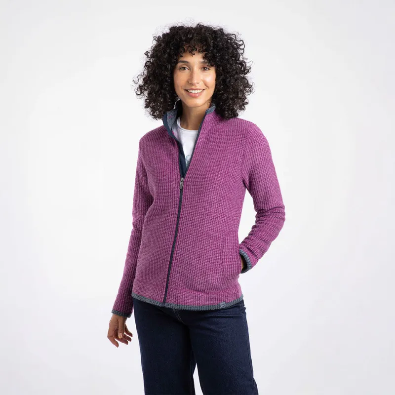 WEIRD FISH LADIES ARIANA FULL ZIP FLEECE PURPLE WINE