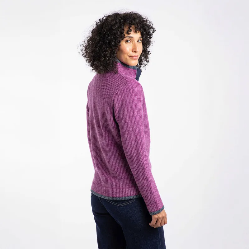 WEIRD FISH LADIES ARIANA FULL ZIP FLEECE PURPLE WINE - Image 2