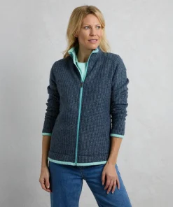 WEIRD FISH LADIES ARIANA FULL ZIP FLEECE RICH NAVY