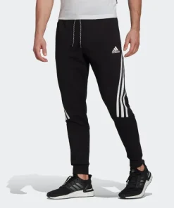 Adidas Men's 3 Stripe Tape Track Pants Black GM3833