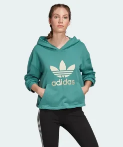 Adidas Premium Hoodie Trefoil Overhead Women's Green/Gold FM2649