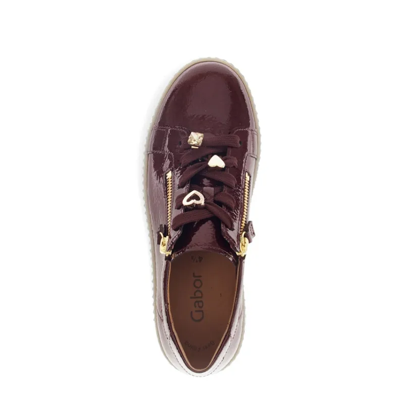 Gabor Womens Trainer 73.339.95 Bordo/Gold - Image 2