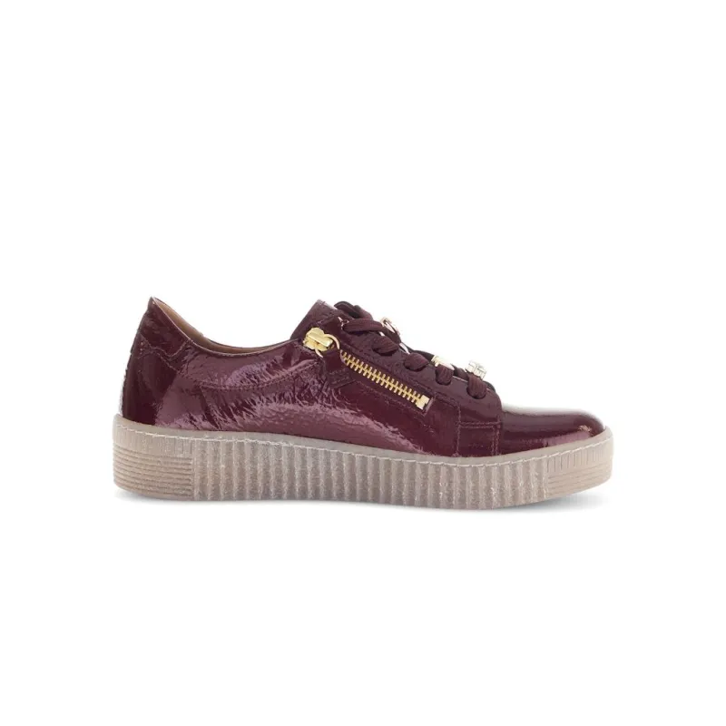 Gabor Womens Trainer 73.339.95 Bordo/Gold - Image 3