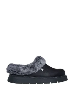 SKECHERS KEEPSAKE COSY LITE BLEND BLACK SLIPPERS