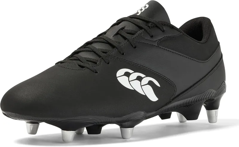 CANTERBURY PHEONIX SOFTGROUND JUNIOR RUGBY BOOT BLACK/WHITE