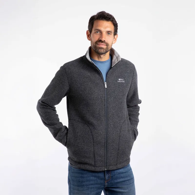 WEIRD FISH MENS SHIRES FULL ZIP FLEECE WASHED BLACK