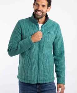 WEIRD FISH MENS SHIRES FULL ZIP FLEECE LEAF GREEN
