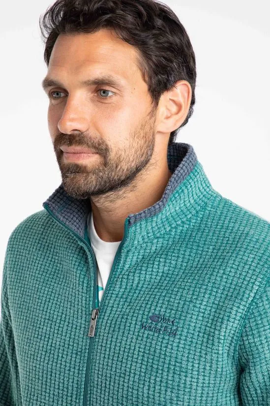 WEIRD FISH MENS SHIRES FULL ZIP FLEECE LEAF GREEN - Image 3