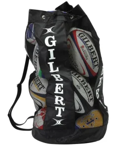 GILBERT RUGBY BREATHABLE BALL BAG BLACK