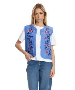 Numph Womens Vest Jodie Medium Blue Denim
