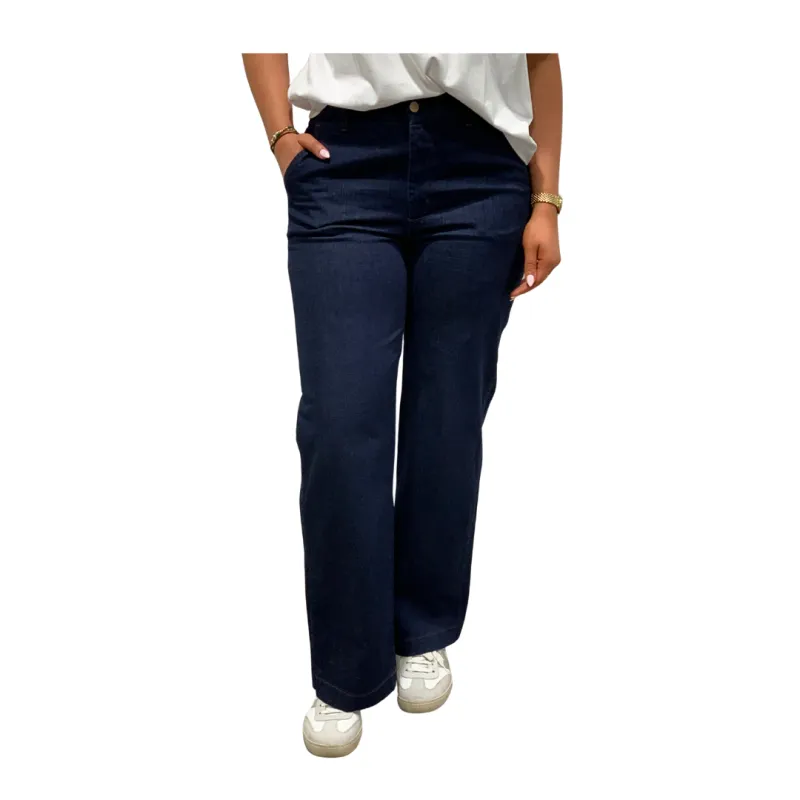 Numph Womens Pants Amber Dark Blue Denim