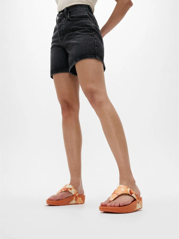 FITFLOP LULU FLOWERZ LEATHER TOE POST PEACHY MIX 3 - Image 2