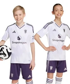 Adidas Manchester United Kids Away Jersey 25/26 White