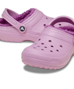 CROCS CLASSIC LINED FUR CLOG HYDRANGEA/PINK